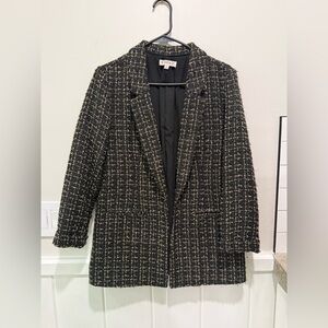 Nanette Lepore Black and Gold Blazer Classic Bouclé Style